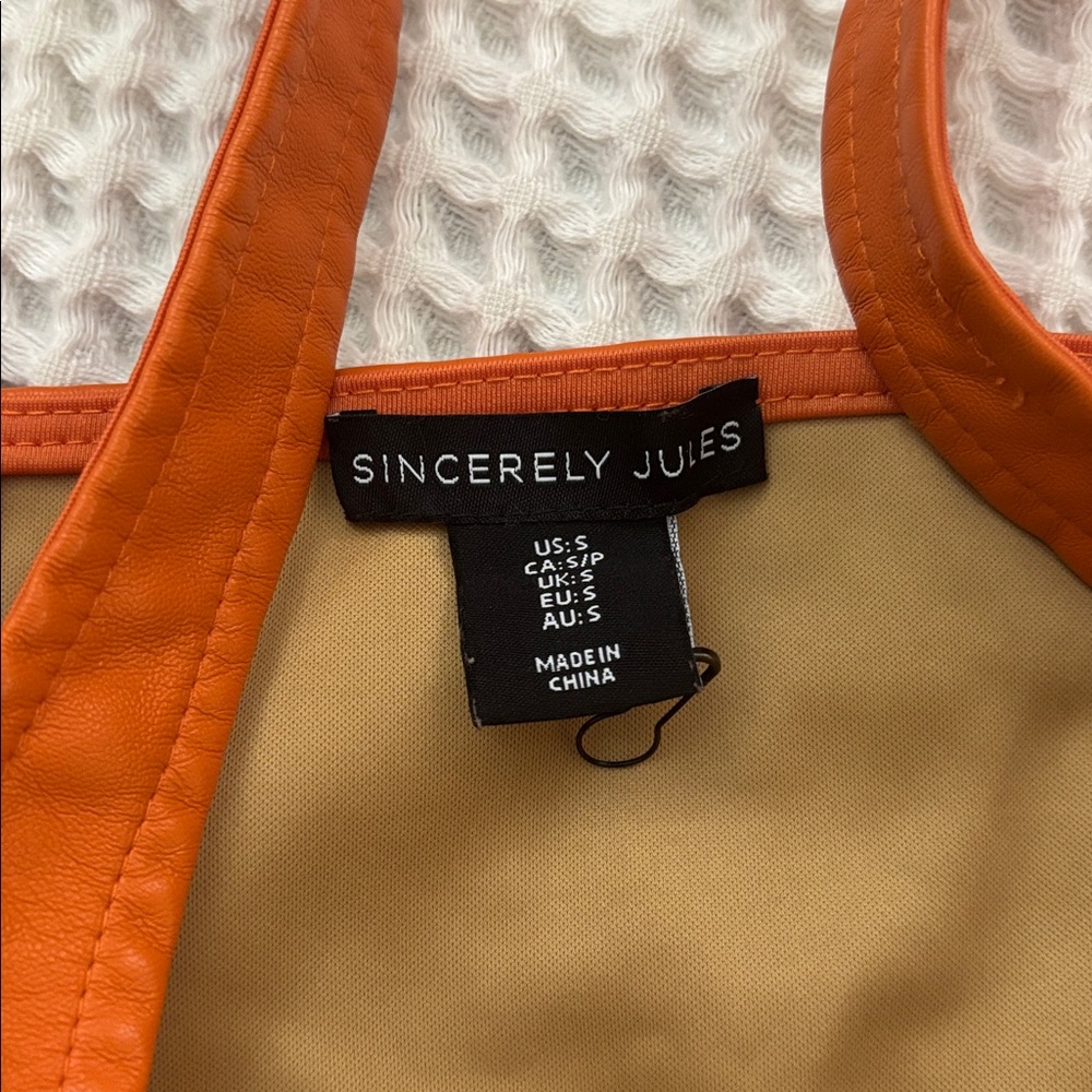 Sincerely Jules Vibrant Orange Corset Crop Top - Picture 2 of 3